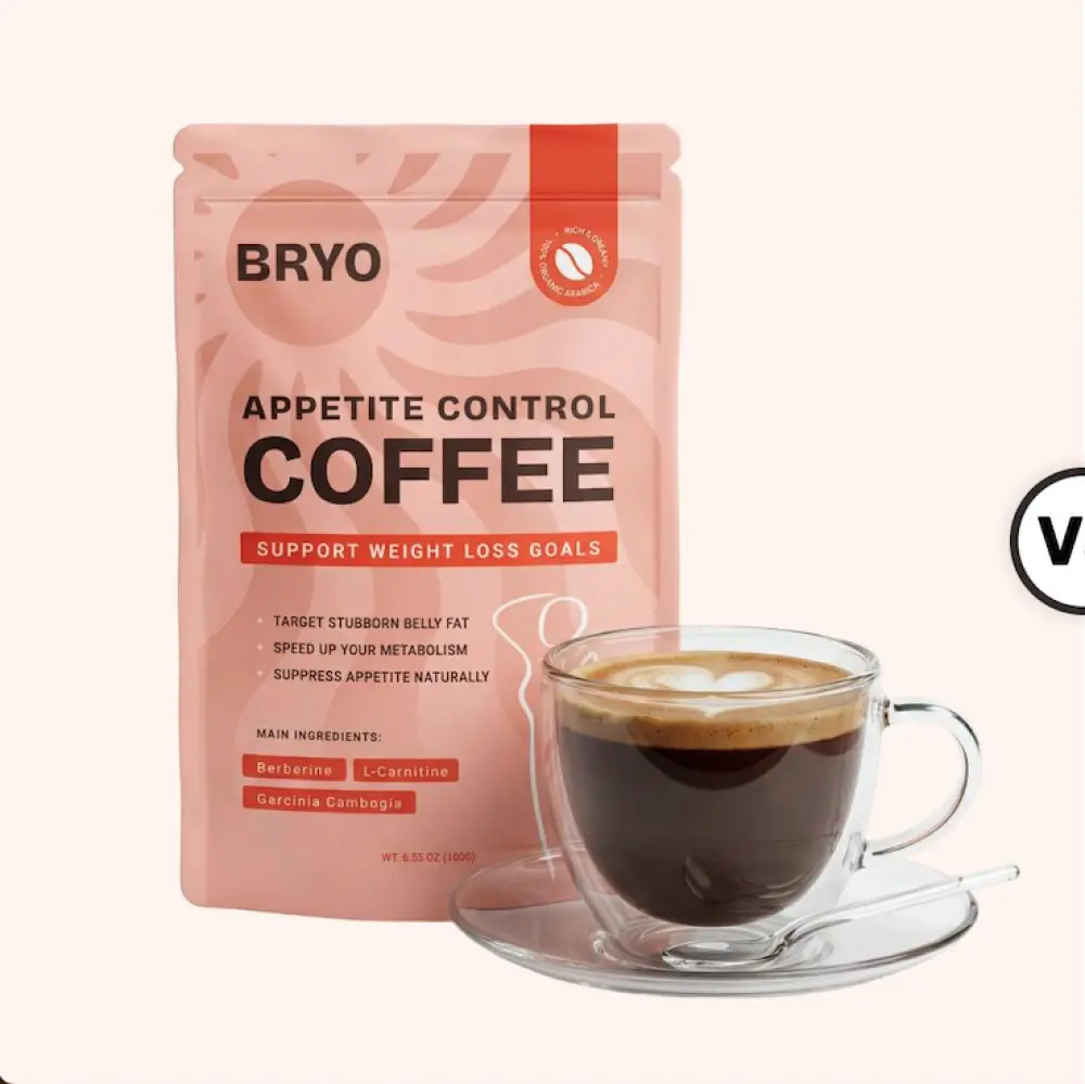 BRYO Coffee pouch and cup product presentation